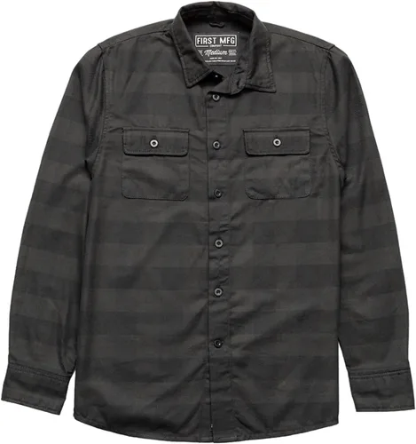 Vista 8 de First Mfg Co - Mastermind - Chaqueta de cuero para motociclista, negra, para hombre Negro