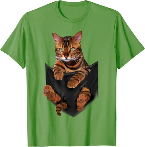 Vista 16 de Camiseta de bolsillo con estampado de tigre y gato Negro