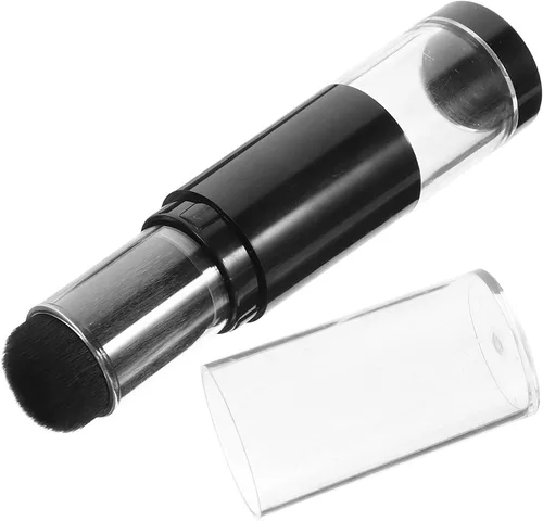 Vista 2 de Beaupretty Cepillo aplicador de aerosol de viaje reutilizable recargable con botella de polvo suelto recargable, tarro retráctil prensado