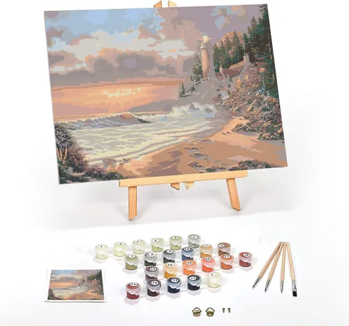 Vista 20 de Ledgebay Kit de Pintura por Números DIY para Adultos, Lienzo Enmarcado para Principiantes a Avanzados, Kit de Pintura por Números, los Kits Incluyen