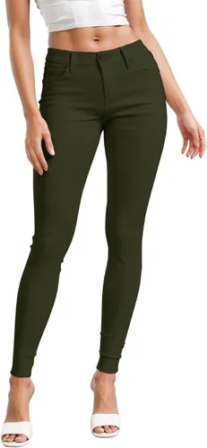 Vista 45 de Hybrid & Company - Pantalones ultraelásticos para mujer, cómodos y ajustados, para el trabajo y ocasiones informales Negro