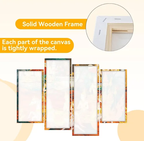 Vista 4 de obra maestra de la pintura tradicional tailandesa de estilo lienzo arte de pared pinturas colgantes ilustraciones modernas, impresiones abstractas