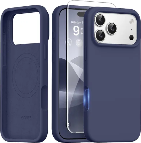 Vista 125 de GONEZ Funda magnética para iPhone 14, compatible con Magsafe, con protector de pantalla + protector de cámara, forro de microfibra antiarañazos
