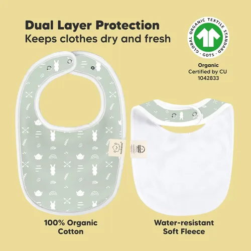 Vista 3 de KeaBabies Paquete de 8 baberos orgánicos para bebés para niñas y niños y baberos orgánicos para bebés, baberos de dentición para niños y niñas