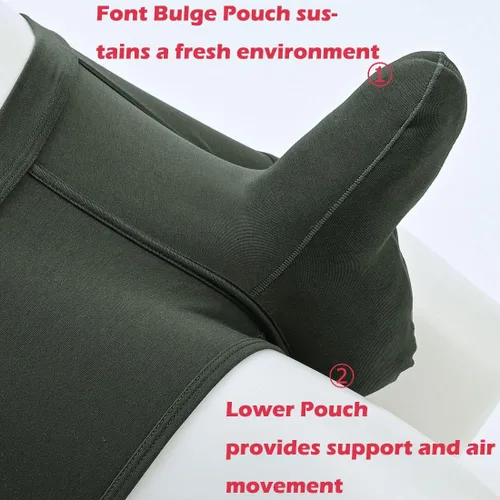 Vista 4 de ZONBAILON Men's Bulge Enhancing Brief Dual Pouch Underwear Breathable Bikinis Boxer Modal Trunk