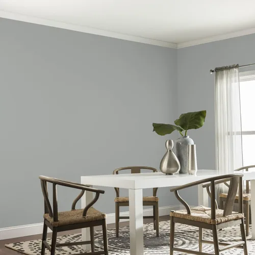 Vista 107 de Glidden Pintura Interior + Imprimación: Gris/Plata Antigua, Una Capa, Satinado, 1 Galón