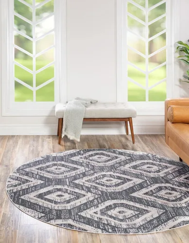 Vista 12 de Unique Loom Cherokee Collection Gatlinburg - Alfombra rectangular de 2 x 3 pies 1 pulgada, color blanco y negro