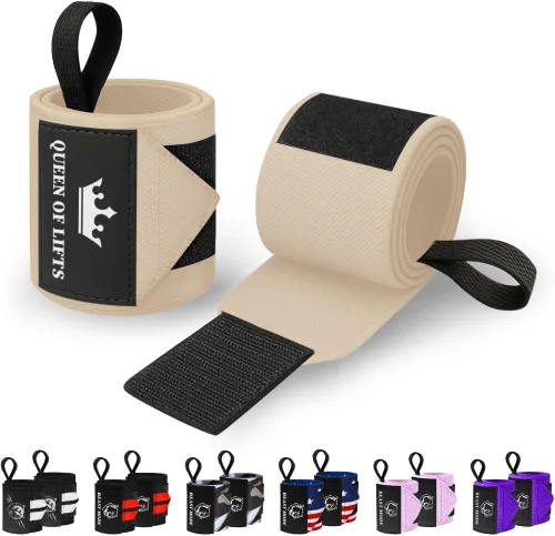 Vista 42 de TECEUM Weightlifting 18" & 12" Wrist Wraps with Thumb Loop – Heavy Duty Wrist Workout Braces for Men and Women – Ideal for Powerlifting, Strength