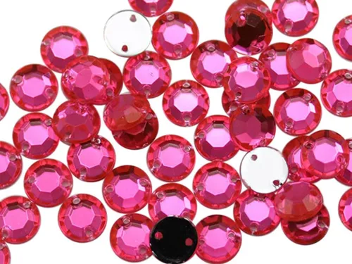 Vista 20 de Allstarco Cuentas de diamantes de imitación para coser con parte trasera plana de 0.472 in para manualidades, gemas redondas de plástico acrílico