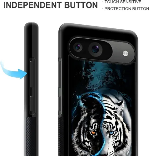 Vista 9 de Compatible con Google Pixel 4A 5G Mobile Case Creative Acrylic Panel trasero Silicona Protección Grip especialmente diseñado para Google Pixel 4A 5G