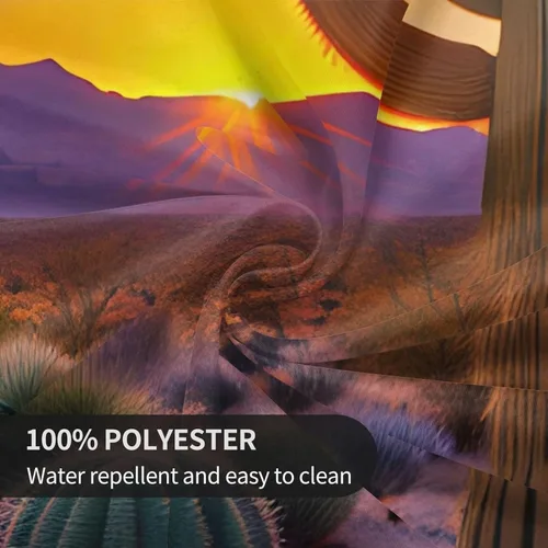 Vista 8 de Mantel decorativo redondo Cactus Desert Sunsets: transforma tus mesas de comedor y café con nuestro exuberante acento de lino