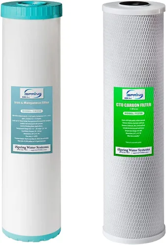 Vista 32 de iSpring F2WGB22B Juego de repuesto de filtro de agua de 2 etapas de 4.5 x 20 pulgadas para toda la casa con cartuchos de bloque de sedimentos