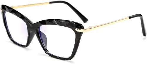 Vista 2 de FEISEDY Gafas de cristal con montura de ojo de gato con bloqueo de luz azul para computadora B2500