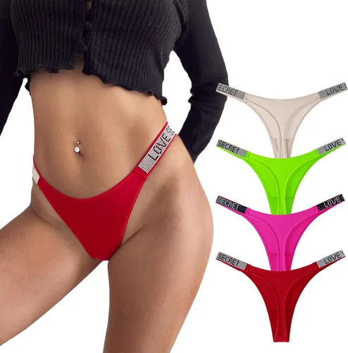 Vista 6 de Meshal Tanga sexy para mujer, bragas de algodón, con espalda en T, 5 unidades, hipster 1908-4pack