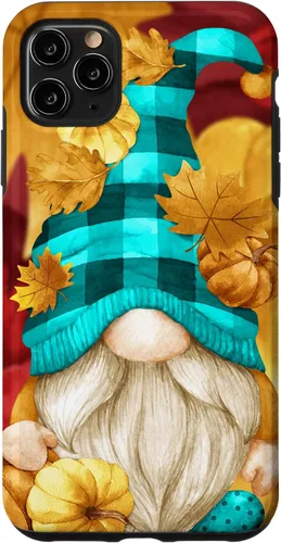 Vista 13 de iPhone 16 Buffalo Plaid Gnomie Cute Autumn Accessories With Fall Gnome Case