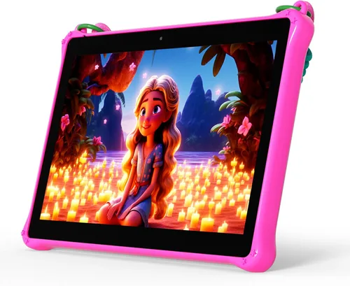 Vista 10 de PRITOM Tabletas para niños de 10 pulgadas Android 13, tableta con cordón 64GB, Quad-Core, pantalla HD IPS, WiFi, cámara dual, tableta para niños Azul