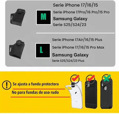 Vista 4 de Topstache Funda de cuero para cinturón, funda de teléfono celular con tapa para iPhone 14, 14 Pro, 13 Pro, 13, 12 Pro, 12, 11, XR, Galaxy S22, S21