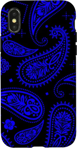 Vista 5 de Black Blue Paisley Bandana Vintage Floral Boho Pattern Case for iPhone 17