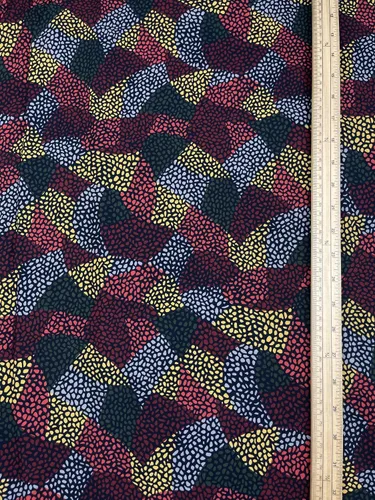 Vista 2 de Minerva Exclusiva tela de viscosa de mosaico abigarrado para otoño, por metro