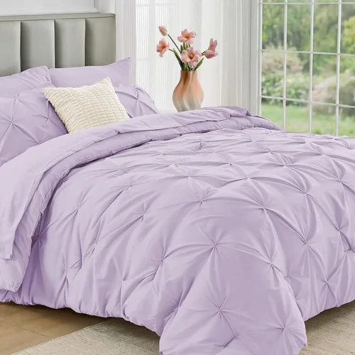 Vista 42 de JOLLYVOGUE Juego de edredón tamaño individual de 5 piezas – Juego de ropa de cama tamaño individual en una bolsa para todas las estaciones