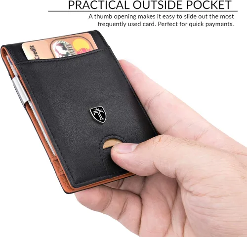 Vista 4 de TRAVANDO Money Clip Wallet Atlanta Mens Front Pocket Slim RFID Blocking - Credit Card Holder - Mini Bifold