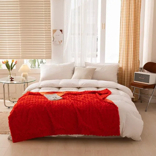 Vista 10 de Simple&Opulence - Cobija de microfibra súper suave con patrón de rosas para decoración del hogar