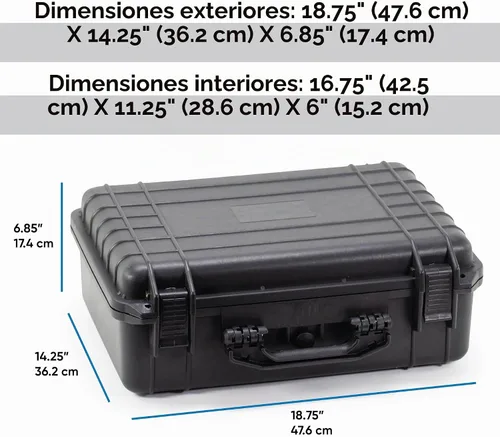 Vista 5 de Funda rígida impermeable - Resistente a golpes y al polvo - Protección de espuma - Válvula de ecualización de presión - Caja de almacenamiento