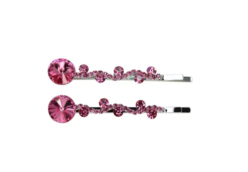 Vista 8 de Faship Un par de pinzas para el cabello AB Floral 2 Pcs Pins