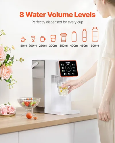 Vista 4 de VEVOR Dispensador de agua caliente instantáneo, dispensador de agua hirviendo para encimera con 6 temperaturas ajustables y 7 volúmenes de agua