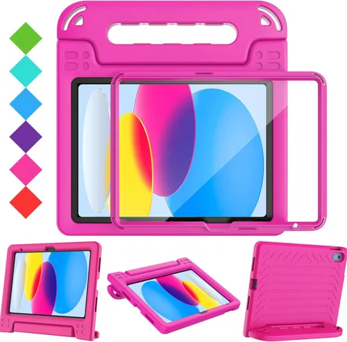 Vista 12 de BMOUO Funda para niños para iPad A16 de 11ª generación de 11 pulgadas 2025/iPad de 10ª generación de 10.9 pulgadas 2022 - con protector de pantalla