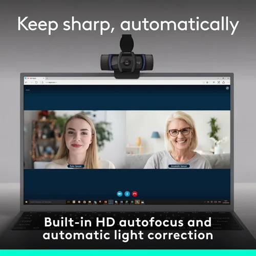 Vista 4 de Cámara web Logitech C920e HD 1080p con micrófono deshabilitado, certificada para Zoom y Microsoft Teams, cumple con TAA