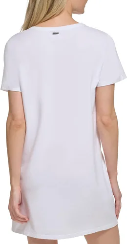 Vista 3 de Calvin Klein Vestido tipo camiseta con logotipo de monograma para mujer