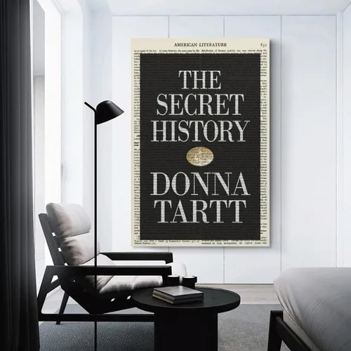 Vista 3 de Póster de Donna Tartt con texto en inglés "The Secret History" de Donna Tartt, regalo literario, regalo literario, arte de pared literario, pintura