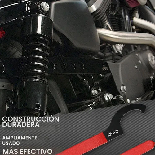 Vista 5 de Juego de herramientas de llave inglesa de ajuste coilover de 9 piezas para Rojo