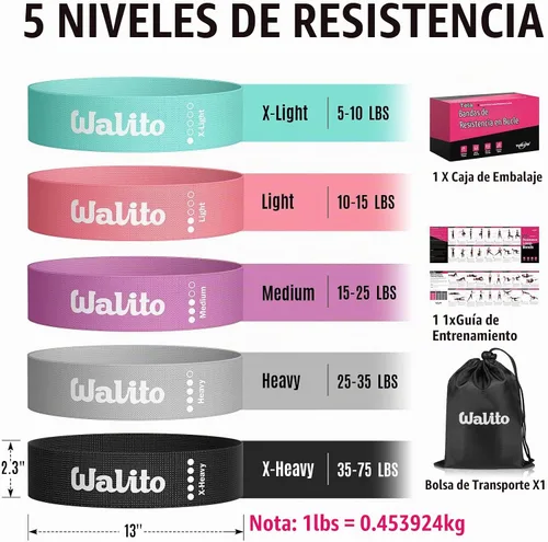 Vista 4 de Fabric Resistance Bands for Working Out - Booty Bands for Legs -Glutes Training for Women and Men - Exercise Bands for Squats, Yoga, Physical