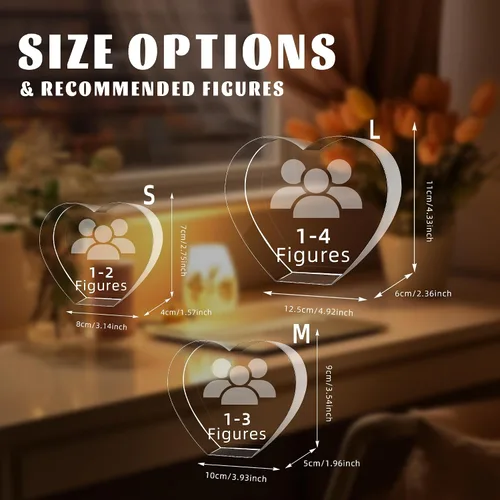 Vista 2 de Foto de cristal 3D, regalos románticos personalizados para mujeres, esposa, hombres, mamá, padre, ella, él, papá, parejas, vidrio óptico grabado