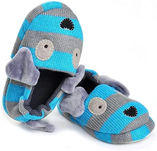 Vista 2 de Enteer Pantuflas para perros para bebés y niños, Azul Patchwork