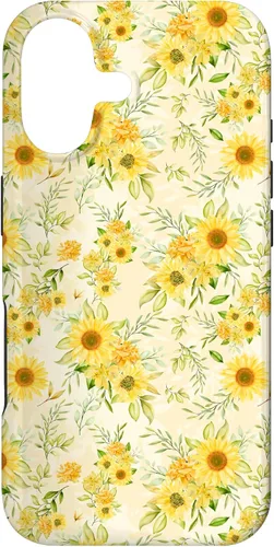 Vista 32 de Cute Sunflower Pattern Yellow Pastel Flower Case for iPhone 16