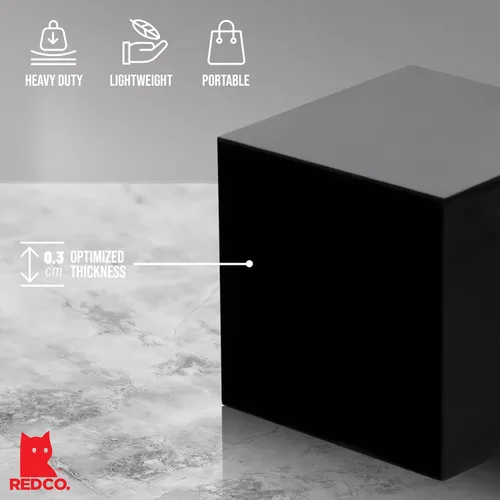 Vista 3 de Red Co. Juego de 3 soportes elevadores de acrílico negro brillante con parte inferior hueca