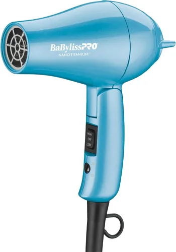 Vista 9 de BaBylissPRO Nano Titanium Travel Hair Dryer, 1000 Watt Professional Blow Dryer with Concentrator Nozzle, Foldable Handle, Dual Voltage