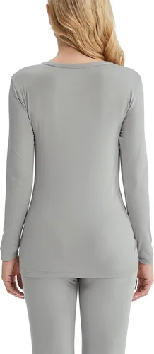 Vista 2 de MRIGNT Paquete de 2 ropa interior térmica para mujer, ropa interior térmica, ultra suave, pantalones largos para mujer con forro polar en la parte