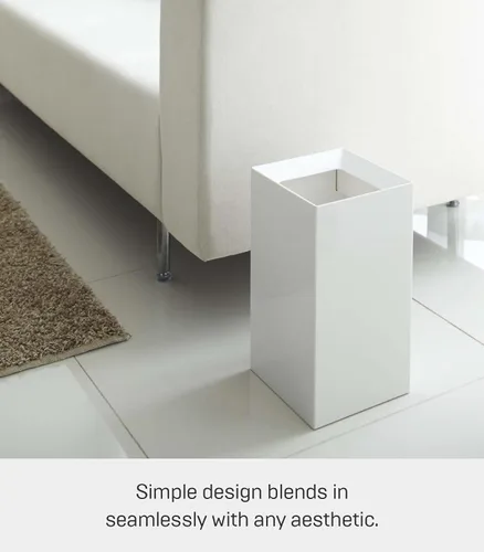 Vista 2 de YAMAZAKI Home Veil - Cubo de basura moderno con asa y tapa abierta, plástico ABS, 2.5 galones, 10 litros