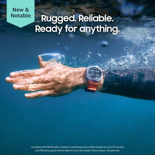 Vista 2 de SAMSUNG Galaxy Watch Ultra 47mm LTE AI Smartwatch con puntuación de energía, consejos de bienestar, seguimiento de frecuencia cardíaca, monitor
