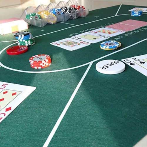 Vista 3 de Double Sided Poker Mat,Roll Up Roulette Mat Roulette Tables Felt Layout Table Mats for Poker Game Night