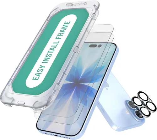 Vista 23 de Smartish® Protector de pantalla de privacidad para iPhone 17 + Cubiertas para lentes de cámara - Tuff Sheet - Paquete de 2 vidrio templado