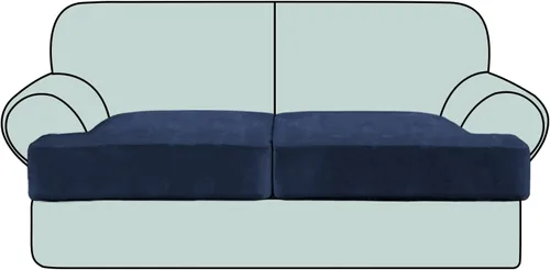 Vista 37 de Fundas de cojín de terciopelo elástico de lujo para sofá, juego de 3 piezas para sofás en forma de T, fundas antideslizantes y lavables, protector