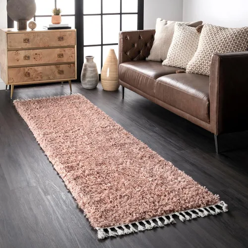 Vista 11 de NULOOM Neva Alfombra de Área Shag Moderna con Borlas, 8' Cuadrada, Beige Neva Beige