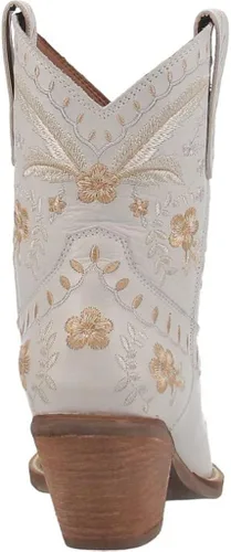Vista 5 de Dingo - Botas con bordados florales de prímula para mujer de punta triangular tacón bajo de 1-2 pulgadas color negro