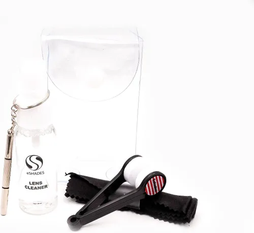 Vista 5 de Versace Estuche para gafas + paquete con kit de gafas de lujo eSHADES, Negro
