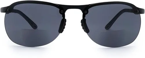 Vista 2 de VITENZI Gafas de sol bifocales TR90 Semi Rimless Reading Sun Tinted Glasses con lectores - Como